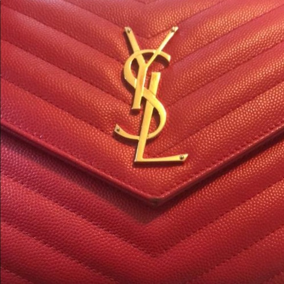 YSL large monogram Red Cross body bag - Picture 3 of 8